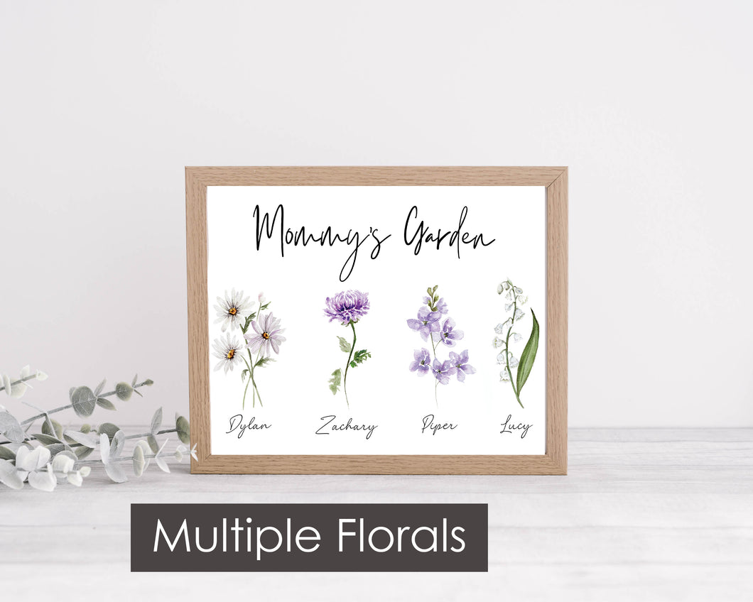 Birth Month Floral Print