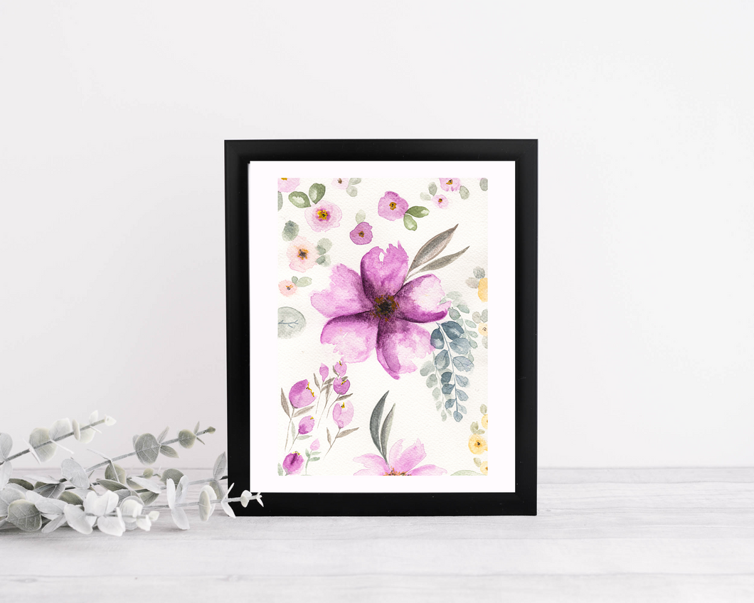 Watercolor Purple Print- Busy Bee