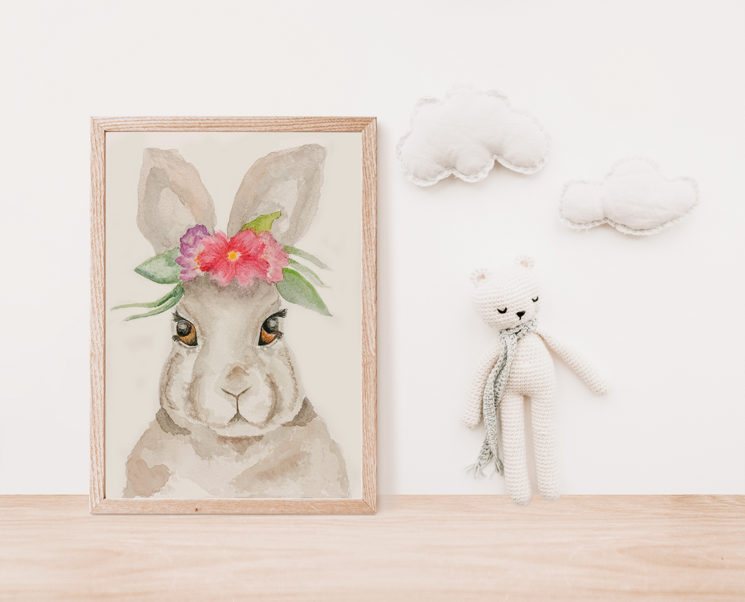 Watercolor Bunny Print