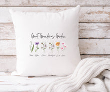 Load image into Gallery viewer, Birth Month Florals-White Pillow and Insert 18&quot;
