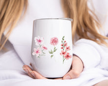 Load image into Gallery viewer, Birth Month Floral Wine Tumbler 12oz or 20oz
